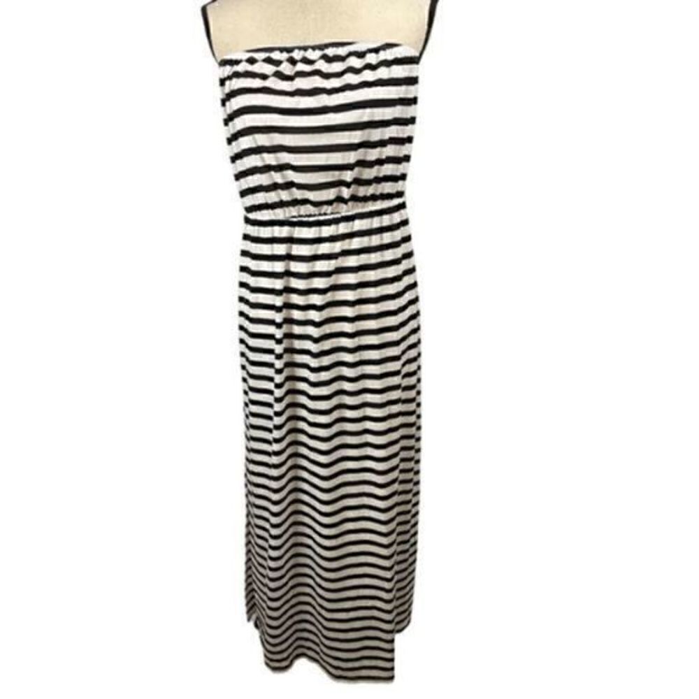 ASOS Design Bandeau Maxi Dress Black and White Stripe Size 12 NWT - Picture 4 of 9